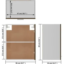 Mobile Pensile Rovere Marrone 50x31x60 Cm In Legno Multistrato VidaXL 7 Mobile Pensile Rovere Marrone 50x31x60 Cm In Legno Multistrato VidaXL -Wenko Negozio 69661837 3
