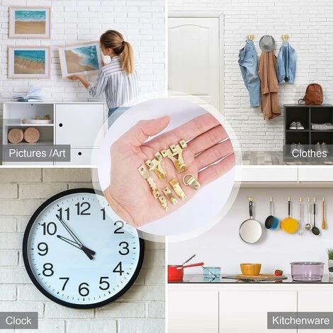 Gancio Per Cornice, 250 Pezzi Kit Per Appendere Quadri, Con Viti, Chiodi, Anello A D E Occhiello Per Vite, Ganci A Dente Di Sega, Cavo D'acciaio, Ganci Per Cornici 5 Gancio Per Cornice, 250 Pezzi Kit Per Appendere Quadri, Con Viti, Chiodi, Anello A D E Occhiello Per Vite, Ganci A Dente Di Sega, Cavo D'acciaio, Ganci Per Cornici - immagine 5