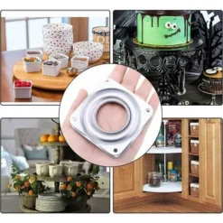 MINKUROW Piatto Girevole Piatto Girevole Piattaforma Girevole Quadrata Girevole A 360 Gradi Con Cuscinetti A Sfera In Acciaio Per Armadio Da Cucina Bancone Dispensa (4 Pollici) -Wenko Negozio 69786566 4