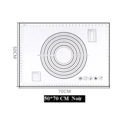MINKUROW Tappetino Da Forno Antiaderente In Silicone Con Misure 1 Pz Per 70 X 50 Cm (Nero)