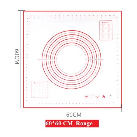 MINKUROW Tappetino Da Forno Antiaderente In Silicone Con Misure 1 Pz Per 60 X 60 Cm (Rosso) 1 MINKUROW Tappetino Da Forno Antiaderente In Silicone Con Misure 1 Pz Per 60 X 60 Cm (Rosso)