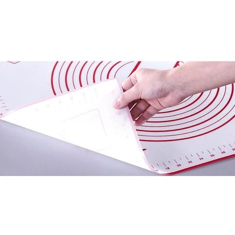 MINKUROW Tappetino Da Forno Antiaderente In Silicone Con Misure 1 Pz Per 60 X 60 Cm (Rosso) 2 MINKUROW Tappetino Da Forno Antiaderente In Silicone Con Misure 1 Pz Per 60 X 60 Cm (Rosso) - immagine 2
