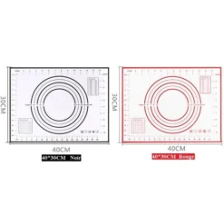 MINKUROW Tappetino Da Forno Antiaderente In Silicone Con Misure 2 Pezzi Per 40 X 30 Cm (Rosso + Nero)