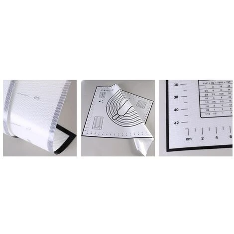 MINKUROW Tappetino Da Forno Antiaderente In Silicone Con Misure 2 Pezzi Per 50 X 40 Cm (Rosso + Nero) 4 MINKUROW Tappetino Da Forno Antiaderente In Silicone Con Misure 2 Pezzi Per 50 X 40 Cm (Rosso + Nero) - immagine 4