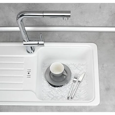 WENKO Tappetino Lavello Cross Trasparente, Plastica, 30.5 X 30.5 Cm, Trasparente 4 WENKO Tappetino Lavello Cross Trasparente, Plastica, 30.5 X 30.5 Cm, Trasparente - immagine 4
