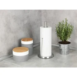 WENKO Portarotolo Carta Cucina Clayton Acciaio Inossidabile, Acciaio Inossidabile, 15 X 33 X 15 Cm, Argento Opaco -Wenko Negozio 70685941 4