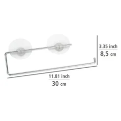 WENKO Static-Loc® Portarotolo Carta Cucina, Metallo Cromato, 30 X 8.5 Cm, Argento Lucido -Wenko Negozio 70686406 4