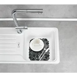 WENKO Tappetino Per Lavello Stone Nero, Protegge Il Lavello, Tagliabile Su Misura, In Plastica, 31 X 26 Cm, Colore Nero -Wenko Negozio 70717053 3