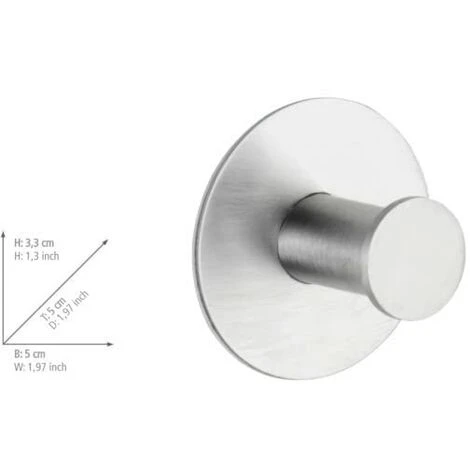 WENKO Gancio Celano Acciaio Inossidabile, Acciaio Inossidabile, 5 X 3.3 X 5 Cm, Opaco 3 WENKO Gancio Celano Acciaio Inossidabile, Acciaio Inossidabile, 5 X 3.3 X 5 Cm, Opaco - immagine 3