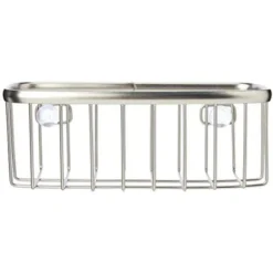 IDesign Porta Spugne Lavello Cucina, Porta Oggetti Cucina Piccolo In Metallo Per Spugne E Pagliette Ecc., Organizer Lavello A Ventosa, Argento Opaco -Wenko Negozio 70769383 3