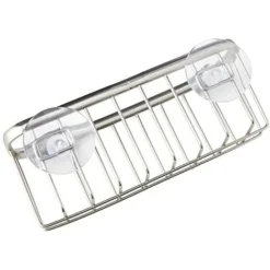 IDesign Porta Spugne Lavello Cucina, Porta Oggetti Cucina Piccolo In Metallo Per Spugne E Pagliette Ecc., Organizer Lavello A Ventosa, Argento Opaco -Wenko Negozio 70769383 4