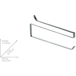 WENKO Portarotolo Carta Cucina Aggancio A Ripiano, Metallo Cromato, 31 X 10 X 1 Cm, Argento Lucido -Wenko Negozio 70805805 3