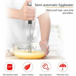 Frullino Per Le Uova Frusta A Mano Acciaio Inossidabile Resistente Alla Ruggine Girevole Ideale -Wenko Negozio 70835848 5