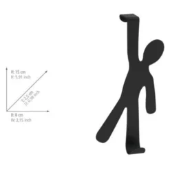 WENKO Ganci Sopraporta Boy Nero Acciaio Inossidabile, Acciaio, 8 X 15 X 2.5 Cm, Nero -Wenko Negozio 70922123 3