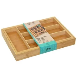 Vassoio Portaposate 5five Legno Bambù (34 X 25 X 4,5 Cm)