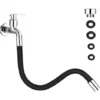 ZOLGINAH Prolunga Rubinetto Flessibile A 360° - Per Bagno Ed Esterno, Cucina, Nera, Con Attacco A Baionetta (spirale Interna 25mm X Spirale Esterna 3/4"), Lunghezza Totale 50cm