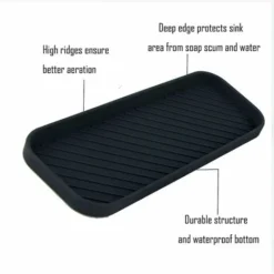 Portaspugne In Silicone Organizer Per Lavello In Silicone Da 2 Pezzi Portasapone Antiscivolo Vassoio Organizer Per Sapone, Spugna, Spazzola (nero) -Wenko Negozio 71376917 3