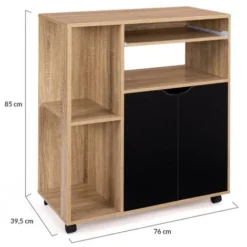 Credenza COSI Legno Di Faggio E Ante Nere L.76 CM -Wenko Negozio 71919121 5