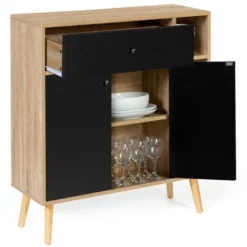 Contenitore Scandinavo EMMIE In Legno E Nero Con Armadio E Cassetto -Wenko Negozio 71919124 3