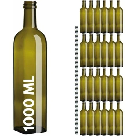 24 Bottiglie Per Olio Bottiglia In Vetro Verde Marasca Con Tappo E Dosatore 1 Litro 1 24 Bottiglie Per Olio Bottiglia In Vetro Verde Marasca Con Tappo E Dosatore 1 Litro