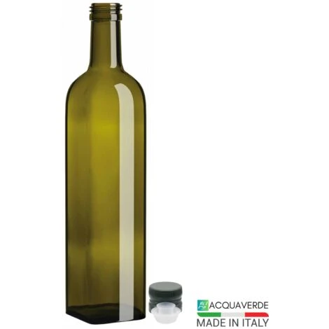 24 Bottiglie Per Olio Bottiglia In Vetro Verde Marasca Con Tappo E Dosatore 1 Litro 2 24 Bottiglie Per Olio Bottiglia In Vetro Verde Marasca Con Tappo E Dosatore 1 Litro - immagine 2