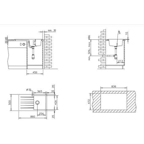 Sierra Lavello A 1 Vasca E 1 Scarico In Resina Nera 3 Sierra Lavello A 1 Vasca E 1 Scarico In Resina Nera - immagine 3