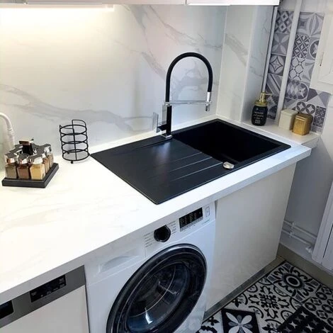 Sierra Lavello A 1 Vasca E 1 Scarico In Resina Nera 4 Sierra Lavello A 1 Vasca E 1 Scarico In Resina Nera - immagine 4