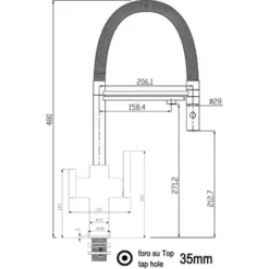Rubinetto 4 Vie Miscelatore Cucina Nero Opaco Con Canale Separato Per Acqua Filtrata, Canna Nera Movibile E Doccia Due Getti Staccabile - Serie FC 6 Rubinetto 4 Vie Miscelatore Cucina Nero Opaco Con Canale Separato Per Acqua Filtrata, Canna Nera Movibile E Doccia Due Getti Staccabile - Serie FC -Wenko Negozio 72491991 2