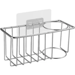 Portaspugne Per Lavello Da Cucina, Portaspazzole 2 In 1, Spugna Impermeabile Antiruggine Inossidabile