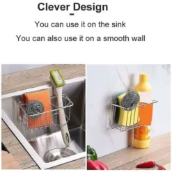 Portaspugne Per Lavello Da Cucina, Portaspazzole 2 In 1, Spugna Impermeabile Antiruggine Inossidabile -Wenko Negozio 72553411 3