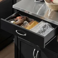SoBuy Carrello Cucina, Carrello Da Servizio Con Piano In Acciaio Colore:Nero, FKW22-SCH -Wenko Negozio 7330481 4