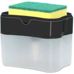 Dispenser Automatico Di Sapone In Bottiglia, Per Liquidi E Spugna Da Cucina (1 Pezzo Nero)