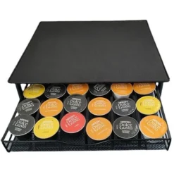 Porta Capsule Caffè, Porta Bustine Caffè Sweet Gusto Porta Capsule Impilabile Per 36 Capsule - Superficie Antiscivolo E Antivibrazione - Pratica Rete