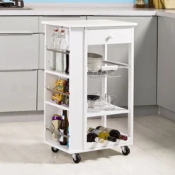 SoBuy Carrello Di Servizio, Scaffale Da Cucina,Bianco, FKW12-W -Wenko Negozio 7450090 5