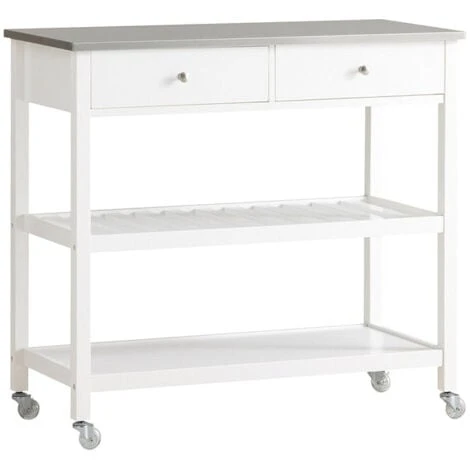 SoBuy Carrello Di Servizio,Tavolo Consolle,Mobile Ingresso,piano In Acciaio, FKW47-W 1 SoBuy Carrello Di Servizio,Tavolo Consolle,Mobile Ingresso,piano In Acciaio, FKW47-W