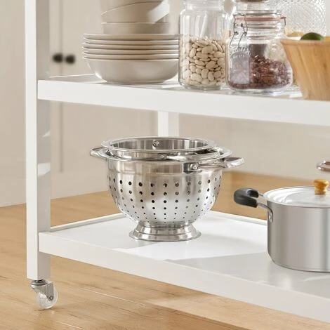 SoBuy Carrello Di Servizio,Tavolo Consolle,Mobile Ingresso,piano In Acciaio, FKW47-W 4 SoBuy Carrello Di Servizio,Tavolo Consolle,Mobile Ingresso,piano In Acciaio, FKW47-W - immagine 4