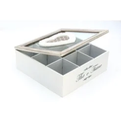 Scatola Porta Tè E Tisane In Legno Con Coperchio In Vetro 9 Scomparti Shabby Chic 7 Scatola Porta Tè E Tisane In Legno Con Coperchio In Vetro 9 Scomparti Shabby Chic -Wenko Negozio 74981519 3