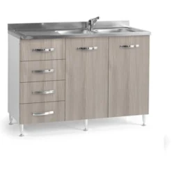 Sottolavello Per Cucina Olmo 2 Ante Con Cassetti SX Cm 120x50xH 85