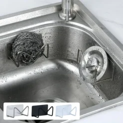 2 PZ Cucina In Acciaio Inox Spugna Stand Scarico Appendiabiti Autoadesiva Mensola Lavello Shigo Accessori Da Cucina Organizzatore Di Stoccaggio Gadget