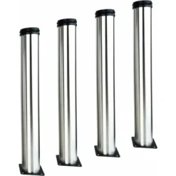Set Di 4 Gambe Per Mobili, Gambe Per Mobili Con Gambe Regolabili, Metallo Cromato, Altezza Regolabile (totale: 400-415 Mm)