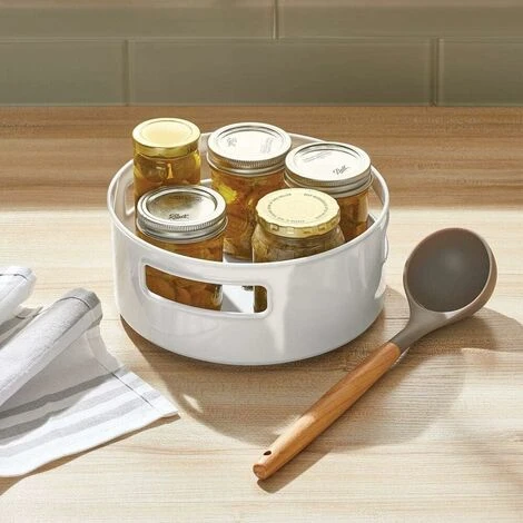 Giradischi In Plastica Per Spezie, Cibo, Ecc. – Pratico Accessorio Per Riporre Gli Armadi – Giostra Da Cucina In Plastica – Grigio Chiaro 3 Giradischi In Plastica Per Spezie, Cibo, Ecc. – Pratico Accessorio Per Riporre Gli Armadi – Giostra Da Cucina In Plastica – Grigio Chiaro - immagine 3