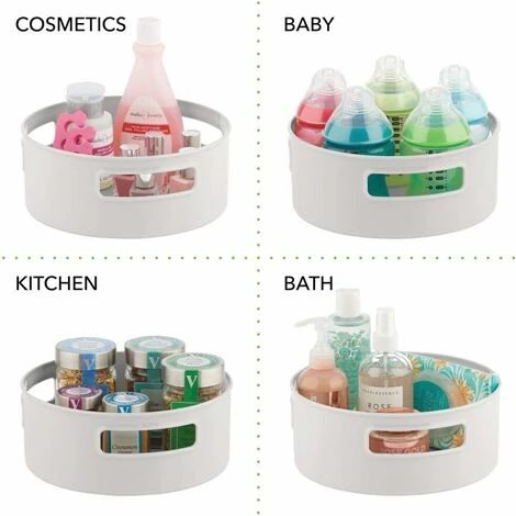 Giradischi In Plastica Per Spezie, Cibo, Ecc. – Pratico Accessorio Per Riporre Gli Armadi – Giostra Da Cucina In Plastica – Grigio Chiaro 5 Giradischi In Plastica Per Spezie, Cibo, Ecc. – Pratico Accessorio Per Riporre Gli Armadi – Giostra Da Cucina In Plastica – Grigio Chiaro - immagine 5