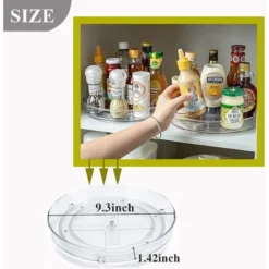 2 Pezzi Giradischi, Organizer Per Portaspezie Da 23 Cm, Accessorio Per La Conservazione Della Cucina Per Armadi E Piani Di Lavoro, Vassoio Rotondo Girevole Per Tavolo Dell'armadio Del Frigorifero Dell -Wenko Negozio 75983460 3
