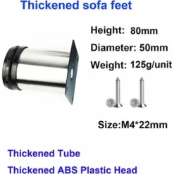 Set Di 8 Gambe Per Mobili, Gambe Per Mobili Con Gambe Regolabili, Metallo Cromato, Altezza Regolabile (totale: 80-95 Mm) -Wenko Negozio 75983661 3