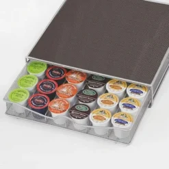 Contenitore Porta Capsule Cialde In Metallo Cassetto Estraibile Silver Top Nero -Wenko Negozio 76003507 3