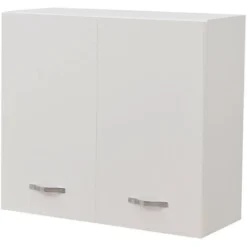 Pensile Da Cucina Armadio Sospeso Da Parete Con Doppia Anta Colore Bianco