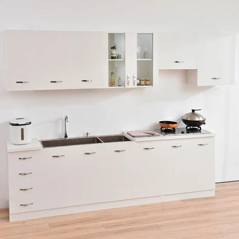Pensile Da Cucina Armadio Sospeso Da Parete Con Doppia Anta Colore Bianco 4 Pensile Da Cucina Armadio Sospeso Da Parete Con Doppia Anta Colore Bianco - immagine 4