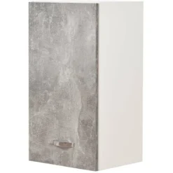 Pensile Da Cucina Armadio Sospeso Da Parete Design Minimal Colore Grigio Cemento