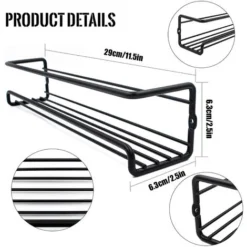 MINKUROW Portaspezie Da Parete In Metallo, 2 Pezzi Portaspezie Da Cucina Da Parete-Circa 29×6×6cm, Il Set Di Portaspezie Da Cucina Da Parete-Portaspezie Da Cucina Da Parete Nero 9 MINKUROW Portaspezie Da Parete In Metallo, 2 Pezzi Portaspezie Da Cucina Da Parete-Circa 29×6×6cm, Il Set Di Portaspezie Da Cucina Da Parete-Portaspezie Da Cucina Da Parete Nero -Wenko Negozio 76795550 5