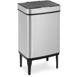 Pattumiera Cestino Spazzatura Con Coperchio 45 Litri Grigia